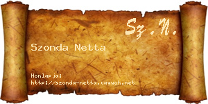 Szonda Netta névjegykártya